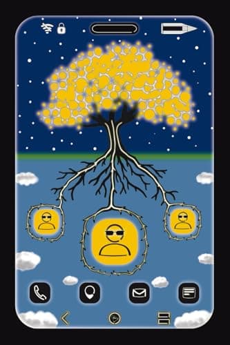 Carnet de contacts: Répertoire téléphonique et d'adresses alphabétique | Design arbre de vie, smartphone | Petit format 10,16 x 15,24 cm