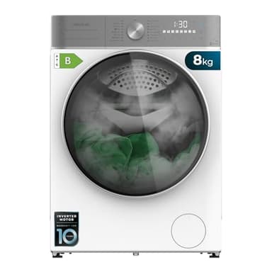 Cecotec Lave-linge Séchant 8-5Kg Chargement Frontal Bolero Wash&Dry 8580 Inverter A 1400RPM, 16 Programmes, Moteur Inverter Plus, SteamMax, OnSmart, Fuzzy Logic, SpaCare et Détecteur de Charge