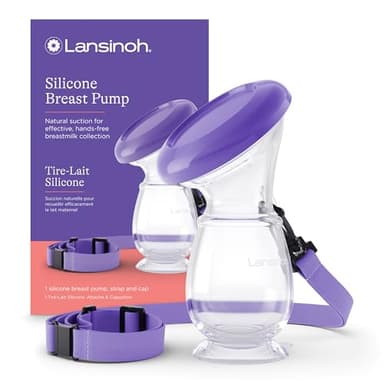 Lansinoh I Recueil Lait en Silicone – Tire-lait Manuel Sans BPA – Léger, Portable, Facile à Nettoyer – Collecteur de Lait Maternel
