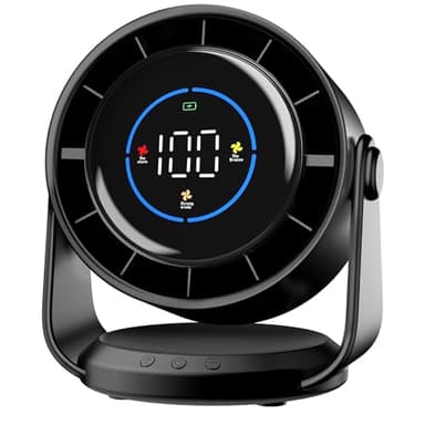 Koala Global Ventilateur Silencieux Ultra Puissant, Ventilateur de Bureau à 100 Vitesses et tête rotative à 105° Rechargeable USB, Portable pour Bureau, Maison, Chambre, Voiture