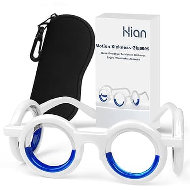 Hion Anti-Motion Sickness Smart Brille, ultraleichte tragbare Übelkeitslinderung Brille, Airsick Sickness Seekrankheit Brille für Sport Travel Gaming（XIN-Deep Black-DE-5）