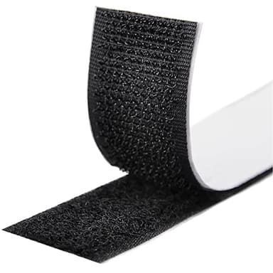Fesoar Scratch Autocollant Double Face, Rubans Adhésifs, Bande Agrippantes Adhésives, Hook Loop Bande pour Tous Les Types D'installations Cadre Photo (Noir, 20 mm x 8 m)