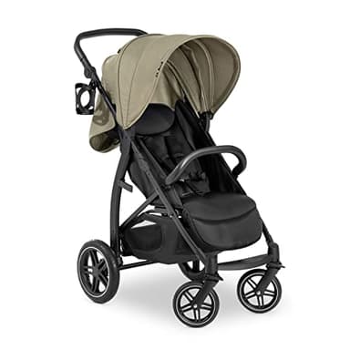 hauck Poussette Canne Rapid 4D Air, de la Naissance à 22 kg, Inclinable, Roues Pneumatiques à l'Arrière, Roues Caoutchouc à l'Avant, UPF 50 +, Hauteur Réglable, Panier jusqu'à 3 kg, Olive