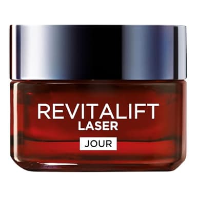 L'Oréal Paris - Soin Profond Visage Anti-Âge - Crème de Jour Anti-Âge Triple Action - À l'Acide Hyaluronique, Pro-Rétinol & Vitamine C - Tous Types de Peau - Revitalift Laser X3 - 50 ml