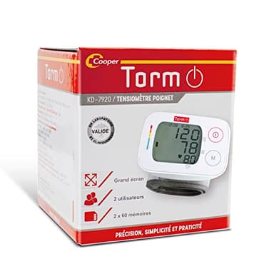 TORM - Autotensiomètre Poignet - Mesure de la tension artérielle - Brassard ajustable - Autotensiomètre - 1 unité