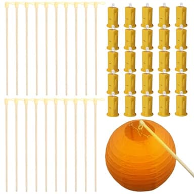 VEGOATY Baguette Lumineuse LED : 20 Baguettes Lumineuses et 20 Mini Lumières LED pour Lampions, Saint-Martin, Halloween, Enfants, Accessoires de Lampions