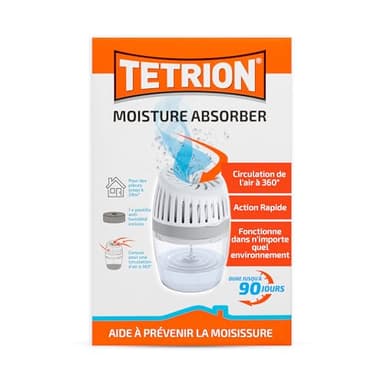 Tetrion Absorbeur d'Humidité 20m² avec Conception à 360° Protection Antihumidité 90 Jours pour Maison