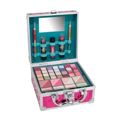 Love Urban Beauty Coffret Cadeau de Maquillage Vegan avec étui aux Vibes Exotiques - 49 pièces - Kit de maquillage complet pour débutants : pinceaux, palette de fards à paupières, fards à joues