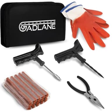 GADLANE Kit Reparation Pneu À Plat De Crevaison sans Chambre À Air Outils De 7 Pièces pour Camion De Moto De Voiture Automatique d'urgence VTT Jeep Tracteur