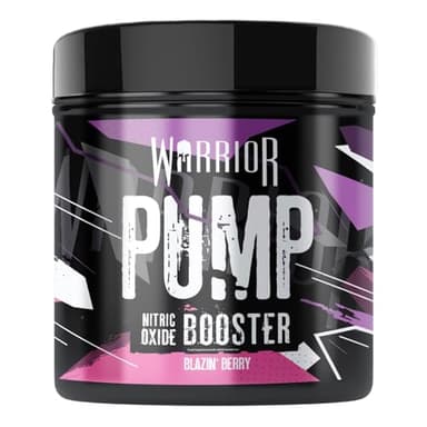 Warrior Pump Poudre Pré-Entraînement 225 g – 30 Portions, Pré-Workout Sans Caféine – Oxyde Nitrique, Citrulline et Dextrine – Performance, Force et Endurance (Baie ardente)