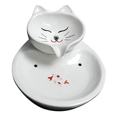 distributeur de croquettes pour chat，accessoire chat，Distributeur d’eau de chat, animal de compagnie en céramique, boire l’eau automatiquement, le cycle d’alimentation d’eau flux d’eau chat fontaine b