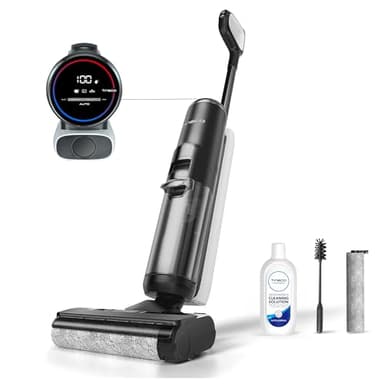 Tineco Floor One S5 Aspirateur Eau et Poussière sans Fil Intelligent pour sols durs, écran Digital, Longue autonomie, Parfait pour Les saletés collantes et Les Poils d’Animaux, économie d'espace