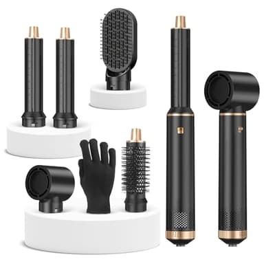 Sendowtek Brosse Soufflante 5 en 1, Air Brush Sèche-Cheveux Multifonction Avec 3 Temp, Air Chaud Hair Styler pour Femme Sécher Boucler Lisser et Donner du Volume