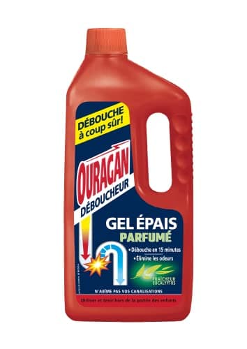 Ouragan Déboucheur Epais Parfumé Fraîcheur Eucalyptus 15 minutes 1 L