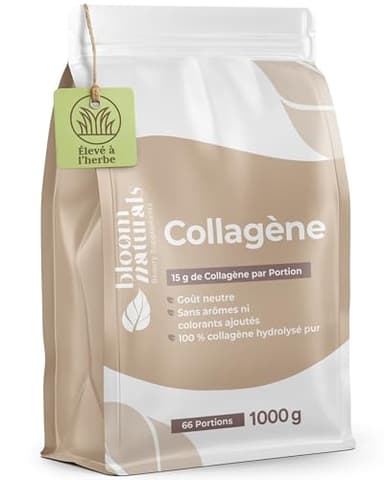 Collagene Poudre 1000g - 15g par Portion - 100% Collagène Hydrolysé Pur, Goût Neutre - 66 Portions - Produit en Allemagne