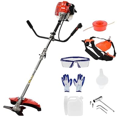 52cc Débroussailleuse Thermique, Puissante 2,2 KW avec Lame 3T Reciprocateur Débroussailleuse, Débroussailleuse à Dos et Reciprocateur, Débroussailleuses Parfaite pour Jardin, Forêt