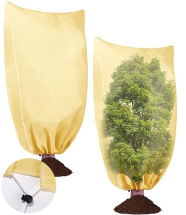 Voile Hivernage Plante Exterieur, Lot de 2 Housse Hivernage Plante,180 * 120cm Housses de Protection pour Plantes, 80g/m²,avec Fermeture éclair,Housses de Protection pour Plantes Réutilisable