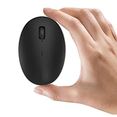 Uiosmuph Mini Petite Souris sans Fil Rechargeable Souris d'ordinateur, 2,4 GHz Optical Travel Silent Wireless Mouse avec récepteur USB, 3 Boutons, 1000 dpi pour Ordinateur Portable/PC/Mac (Noir)