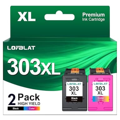 LOFBLAT Cartouche 303XL 303 XL Remplacement pour HP 303 XL Noir et Couleur Encre pour HP Envy Photo 6232 6230 6220 7830 6234 7130 7134 7855 7864 (1 Noir, 1 Couleur, 2 Pack)