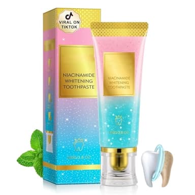 Dentifrice Blanchissant à la Niacinamide - Dentifrice Intensif à la Niacinamide pour Dents Sensibles, élimination des Taches en Douceur, Haleine Fraîche (3.8 Oz) (1)