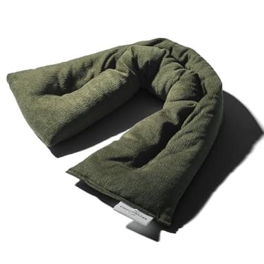 Coussin Emplâtre Chauffant La Cervicale en graines de lin - Bouillotte naturelle pour micro-ondes - Compresse chaud/froid - Soulage douleurs, torticolis, cou, migraine - Fabriqué en France - 52x12 cm