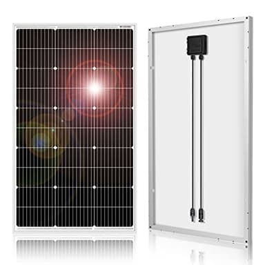 DOKIO Panneau solaire 100W 12V monocristallin étanche pour le toit de camping-car, caravane, jardin, RV, yachts, camionnettes, bateaux