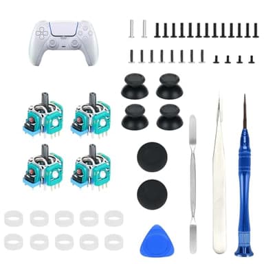 Kit De Réparation Joystick Compatible Avec Manette PS5, Modules Analogiques 3D Et Thumbsticks De Remplacement, Accessoires Anti-Dérive Compatibles DualSense Edge