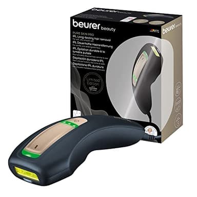 Beurer IPL 5800 Pure Skin Pro Épilateur à la lumière pulsée longue durée, utilisation sur corps, visage, maillot, avec application, noir