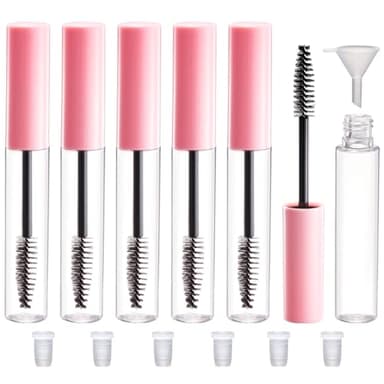 6 Pièces 10 ml Tube de Mascara Vide, Flacon Transparent Rechargeable pour Ricin, Maquillage Brosse Cils Conteneurs, Outil de Maquillage DIY