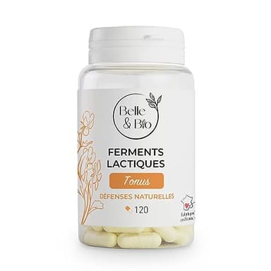 DIGESTION & FLORE INTESTINAL - Ferments Lactiques Probiotiques - 120 gélules - Cure 1 mois - Complément Alimentaire BELLE&BIO - Fabriqué en France