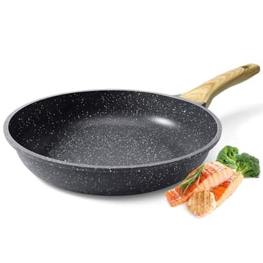 GiPP Poêle à Frire Antiadhésive en Céramique – Poêle Saine et Non Toxique, Compatible Induction, Sans PFAS ni PFOA, Passe au Lave-Vaisselle(Noir,24CM)