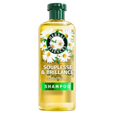 Herbal Essences Souplesse & Brillance Shampooing Camomille 250ml Cheveux Frisés et Ternes plus Souples et Brillants, Extrait de Camomille et Ingrédients d’Origine Naturelle