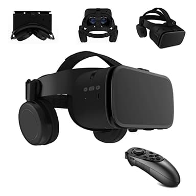 Casque de réalité virtuelle pour téléphone, VR pour films et jeux, lunettes 3D pliables en réalité virtuelle Bluetooth pour téléphones iPhone/Android avec écrans de 4,7-6,5 pouces, idéal pour les