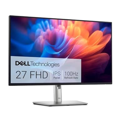 Dell P2725H 27" Full HD (1920x1080) Écran PC, 100Hz, IPS, 5ms, 99% sRGB, USB-C, DisplayPort, HDMI, VGA, 4X USB, Garantie 3 Ans, Noir