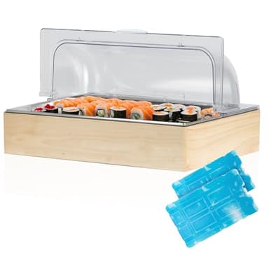 Mahlzeit Plateau de service réfrigérant | 53 x 34 x 27 cm | Plaque de refroidissement GN 1/1 avec capot | Système de bac isotherme avec bloc de refroidissement | Plaque de conservation avec cadre en