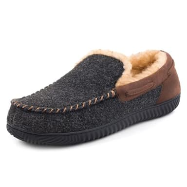 RockDove Hearthfire Chaussons mocassins en mousse à mémoire de forme pour homme, Noir, 42 EU