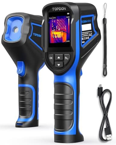 TOPDON TC004 Mini Camera Thermique Infrarouge, 240x240 IR Résolution Camera Infrarouge, 15 Heures d'Autonomie, -20°C à 450°C, 25Hz Taux de Rafraîchissement, Alertes de Température Haute/Basse