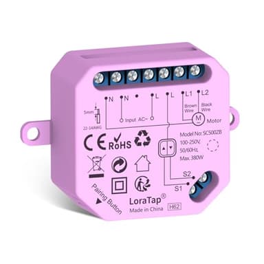 LoraTap Module de Commande de Volet Roulant ZigBee: Commande Vocale Alexa, Moteurs à 4 Fils, Interrupteurs Muraux. Contrôle Intelligent, Requiert une Passerelle LoraTap ZigBee