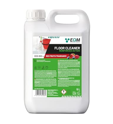 EQM - ECO-202 - Nettoyant Sol Multi Surface - Action renforcée pour un plus de nettoyage - 5L - Haut pouvoir dégraissant et désodorisant - Parfum fruits rouges