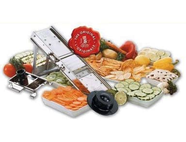 Mandoline Classique Inox 38 L avec Chariot Protection - 3 et 10 mm