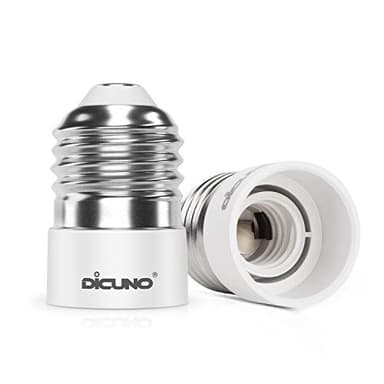 DiCUNO E27 vers E14 Adaptateur de douille de 2 pièces Adaptateur Convertisseur de douille de base de lampe de haute qualité pour ampoules LED et à incandescence et ampoules fluocompactes