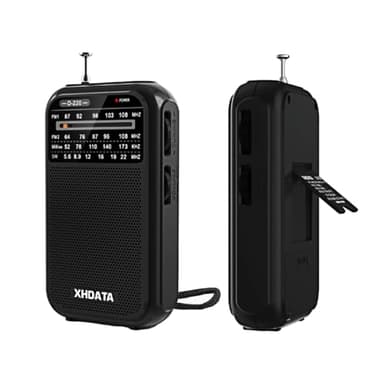 XHDATA D220 Radio Portable FM AM SW Radio, Poste Radio à Piles(AA), Radio à transistors avec Prise Casque, Excellente réception, Poste Radio FM pour Cadeau, Famille, aîné (Noir)