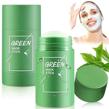 2 Pièces Masque Stick Thé Vert, Masque Point Noir Contrôle du Sébum et Élimination, Nettoyage en Profondeur, Pour Tous Types de Peau, Green Tea Mask Stick pour Hommes et Femmes