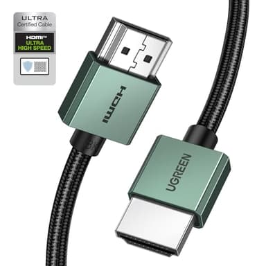 UGREEN Câble HDMI 2.1 Certifié 8K 60Hz 4K 120Hz DynamicHDR HDCP eARC Haute Vitesse 48Gbps Aluminium Compatible avec PS5 4 Xbox Series X S MacBook Pro Mac Mini M4 HDTV Monietur Projecteur Blu Ray (2M)