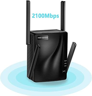 Amplificateur WiFi Puissant sans Fil –Répéteur WiFi 2100 Mbps 5GHz & 2.4GHz Dual Bande, WiFi Extender avec 1 Port Ethernet,Booster WiFi Facile à Installer avec WPS, Couvrir Le Signal jusqu'à 200m²