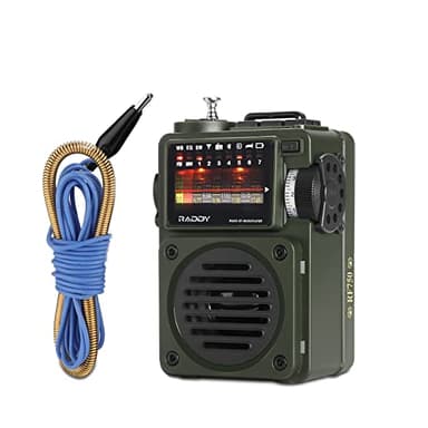 Raddy RF750 Portable à Ondes Courtes Petite Radio AM/FM/on Radio numérique rétro Rechargeable, fonctionnant sur Piles avec BT, Lecteur de Musique sur Carte TF, 6 Modes EQ, Antenne Externe