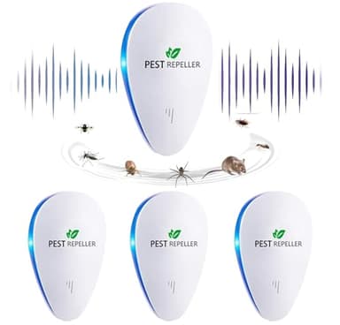 Anti-moustiques ultrasoniques, ultrasons, pour souris, ultrasons, moustiques, anti-souris, insectes, moustiques, cafards, rats, fourmis, araignées 4 packs