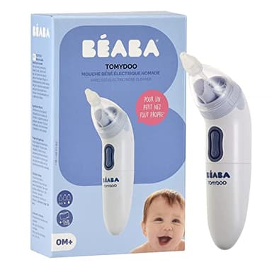 BÉABA, Tomydoo, Mouche Bebe électrique, Nomade, évolutif, 3 embouts silicone doux, Ultra rapide et Facile à utiliser, Stérilisable, Pochette de rangement