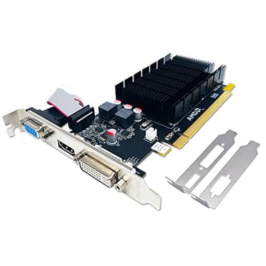 QTHREE Radeon Carte Graphique HD 5450, 2 Go, GDDR3, 64 Bits, DVI/HDMI/VGA, Profil Bas, PCI Express x16 2.0, Carte vidéo de Bureau pour PC, GPU d'ordinateur, DirectX 11