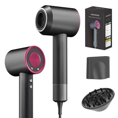 AIUNAOM Seche Cheveux 160000 tr/min, 200 Millions d'Ions Négatifs, Embout Magnétique, 3 Vitesses Et 4 Réglages de Température, Seche Cheveux Professionnel Pour Animaux, Salons de Coiffure Et Maison